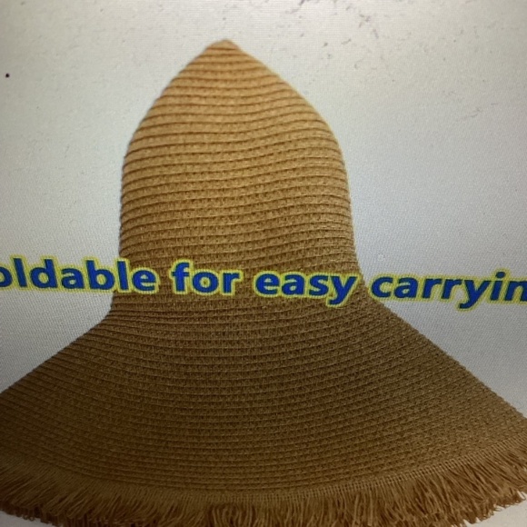 FOLDABLE WIDE BRIM HAT (Color: Khaki) main image 5